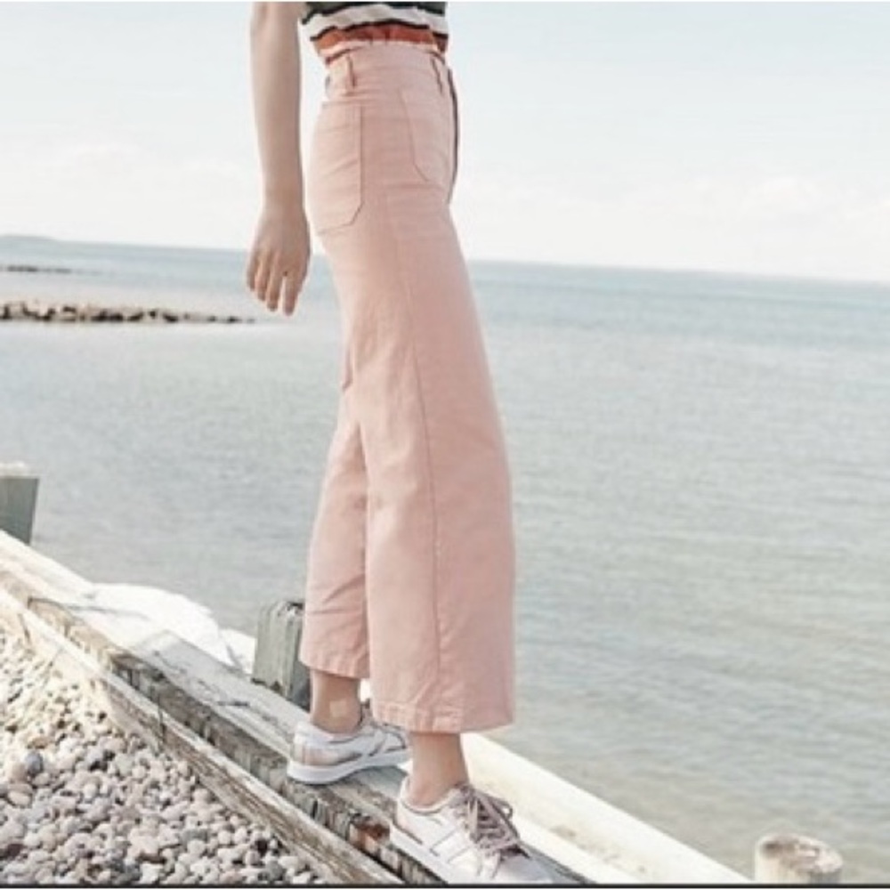 Lt. Pink J Crew Twill High Rise Crop